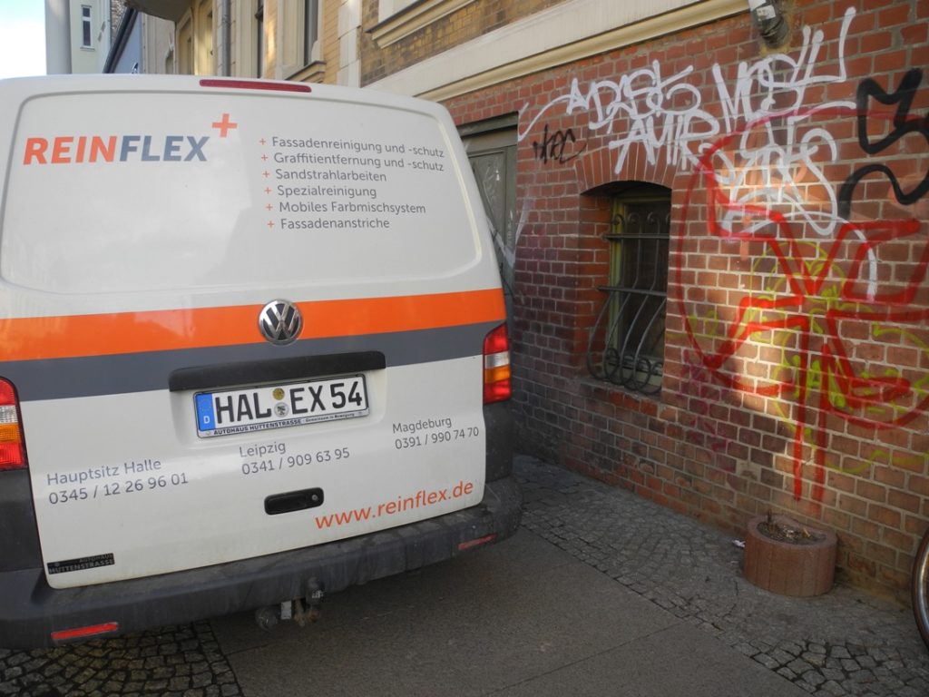 Unterwegs mit Reinflex – Graffitientfernung Halle Reinflex Graffitientfernung